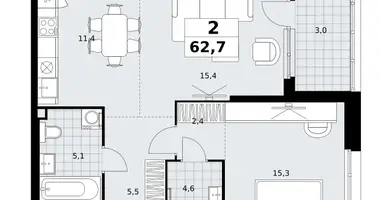 Квартира 2 комнаты в район Коммунарка, Россия