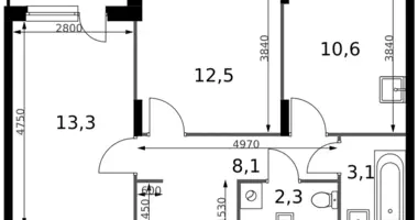 Wohnung 2 zimmer in Sapronovo, Russland