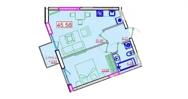 Apartamento 1 habitación en Odesa, Ucrania