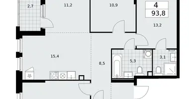 4 room apartment in Kommunarka, Russia