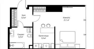 Apartamento 1 habitación en Moscú, Rusia