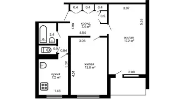 Appartement 2 chambres dans Minsk, Bélarus