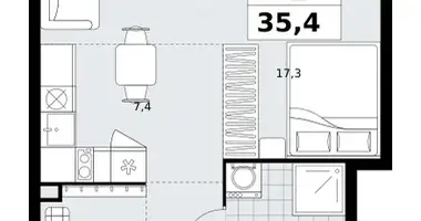 Mieszkanie 1 pokój w Kommunarka, Rosja