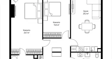 Квартира 2 комнаты в Москва, Россия