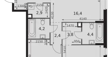 Wohnung 3 zimmer in Moskau, Russland