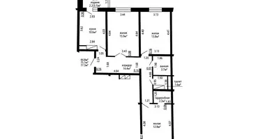 Apartamento 3 habitaciones en Minsk, Belarús