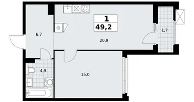 Appartement 1 chambre dans Troïtsk, Russie