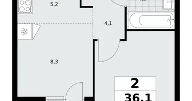 Apartamento 2 habitaciones en Kommunarka, Rusia