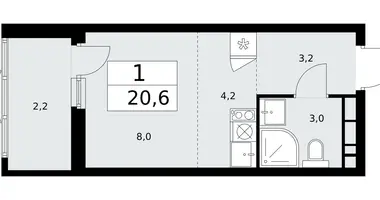 Apartamento 1 habitación en Kommunarka, Rusia