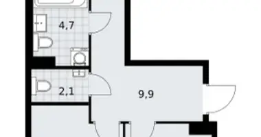 Apartamento 2 habitaciones en Troitsk, Rusia