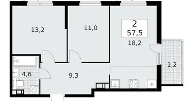 Apartamento 2 habitaciones en Krasnoye Selo, Rusia