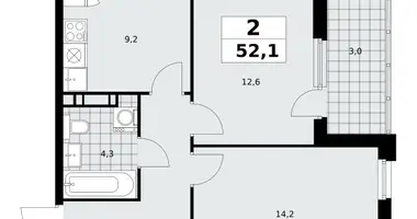 Wohnung 2 zimmer in Kommunarka, Russland