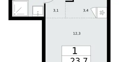 Apartamento 1 habitación en Troitsk, Rusia