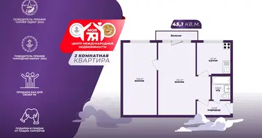 2 room apartment in Minsk, Belarus