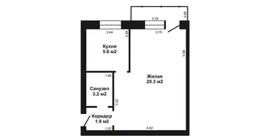 1 room apartment in Minsk, Belarus