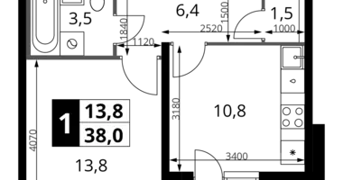 1 room apartment in Leninsky District, Russia