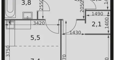 Appartement 1 chambre dans Moscou, Russie