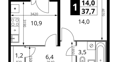 Apartamento 1 habitación en Leninsky District, Rusia