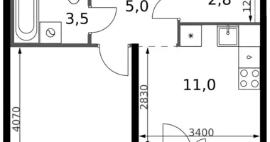 1 room apartment in Leninsky District, Russia