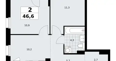 2 room apartment in Kommunarka, Russia