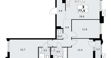 Wohnung 3 zimmer in Troizk, Russland