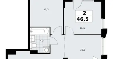 Apartamento 2 habitaciones en Troitsk, Rusia