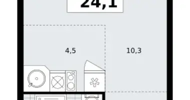 Квартира 1 комната в Москва, Россия