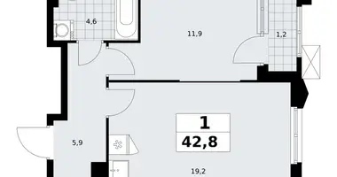 Квартира 1 комната в район Троицк, Россия