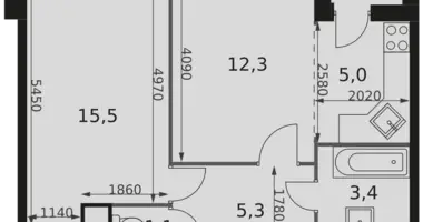 Apartamento 2 habitaciones en Mytishchi Urban Okrug, Rusia