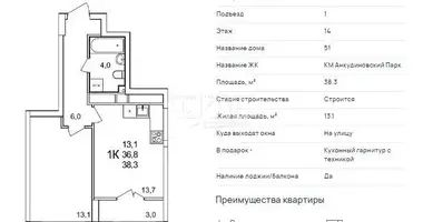 Apartment in Ankudinovka, Russia