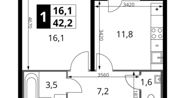 Wohnung 1 zimmer in Leninsky District, Russland