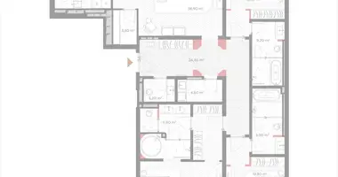 Apartamento 3 habitaciones en Moscú, Rusia