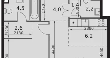 2 room apartment in Moscow, Russia