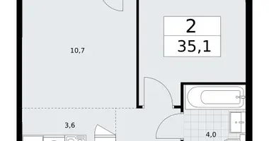 Apartamento 2 habitaciones en Vnukovo, Rusia