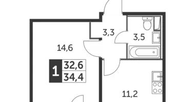 1 room apartment in Leninsky District, Russia