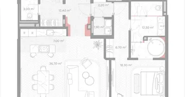 1 room apartment in Moscow, Russia