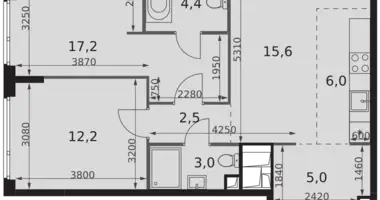 3 room apartment in Moscow, Russia