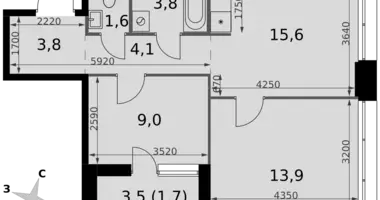 Appartement 2 chambres dans Moscou, Russie