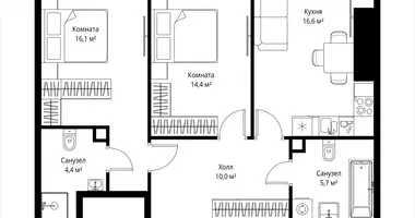 2 room apartment in Moscow, Russia