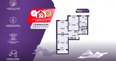 3 room apartment in Minsk, Belarus