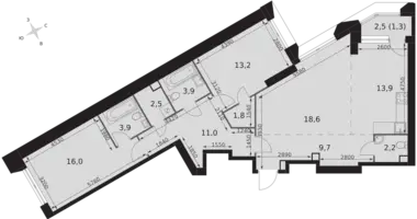 Appartement 3 chambres dans Moscou, Russie