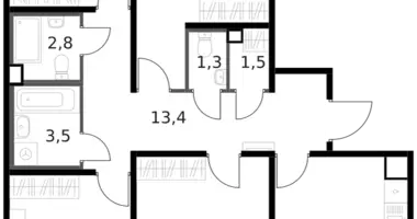 Wohnung 4 zimmer in Moskau, Russland
