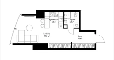 Mieszkanie 1 pokój w Moskwa, Rosja