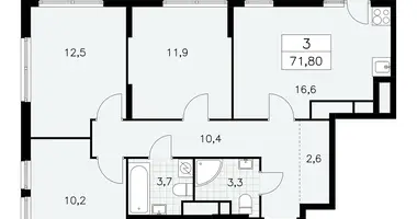 Appartement 3 chambres dans Moscou, Russie