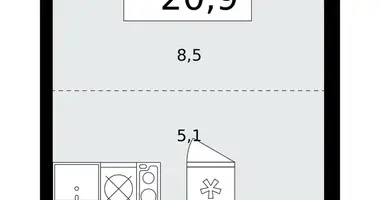 Mieszkanie 1 pokój w Troick, Rosja
