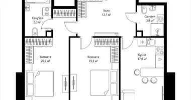 Wohnung 2 zimmer in Moskau, Russland