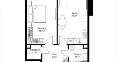 Apartamento 1 habitación en Moscú, Rusia