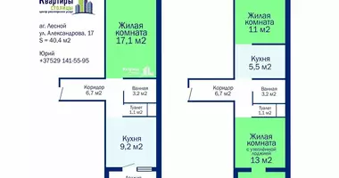 1 room apartment in Lyasny, Belarus
