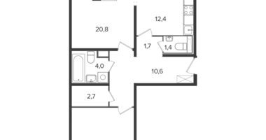 Appartement 2 chambres dans Leninsky District, Russie