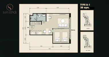 Studio 1 chambre dans Ban Bang Thao, Thaïlande